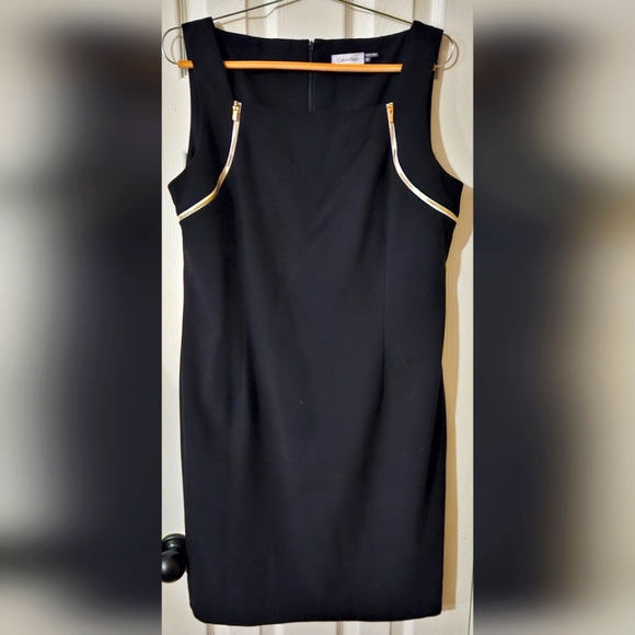 CALVIN KLEIN Sleeveless Sheath Dress ( Black), Size 14 - Picture 2 of 7